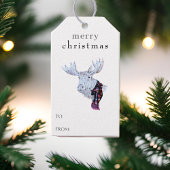 メリークリスマスウォーターカラームースシンプルモダン ギフトタグ