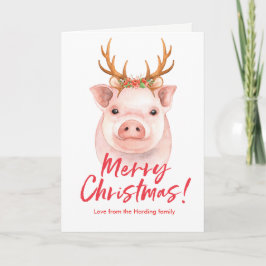 メリークリスマスウォーターカラーリースクリスマスカード シーズンカード