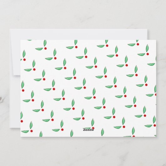 メリークリスマスウォーターカラーリースファミリー写真 シーズンカード (裏面)