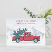 メリークリスマスウォーターカラーレッドトラック シーズンカード (スタンド正面)