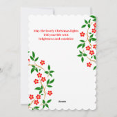 メリークリスマスウォーターカラーレッドローズフローラ シーズンカード (裏面)