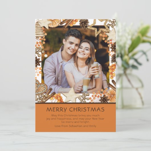 メリークリスマスウォーターカラー冬のフローラ写真 (スタンド正面)