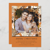 メリークリスマスウォーターカラー冬のフローラ写真 (正面/裏面)