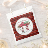 メリークリスマスウォーターカラー格言レッドトラックツリー フェイバーバッグ (クリップ留めされた状態)