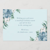 メリークリスマスウォーターカラー植物系ホリデーフォト シーズンカード (裏面)