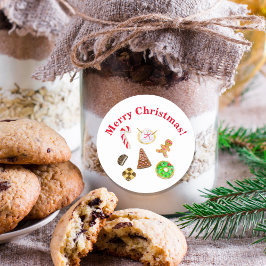 メリークリスマスウォーターカラーCookie ラウンドシール