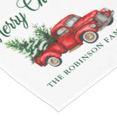 メリークリスマスウォータークラシックカラーの赤トラックシック ショートテーブルランナー (コーナー)