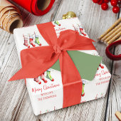 メリークリスマスウォーターストッキングカスタム ラッピングペーパーシート