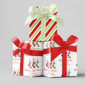 メリークリスマスウォーターストッキングカスタム ラッピングペーパーシート