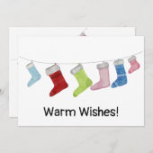 メリークリスマスウォーターストッキングホリデーカード シーズンカード (正面/裏面)