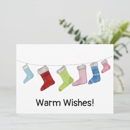 メリークリスマスウォーターストッキングホリデーカード シーズンカード (スタンド正面)