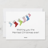 メリークリスマスウォーターストッキングホリデーカード シーズンカード (裏面)