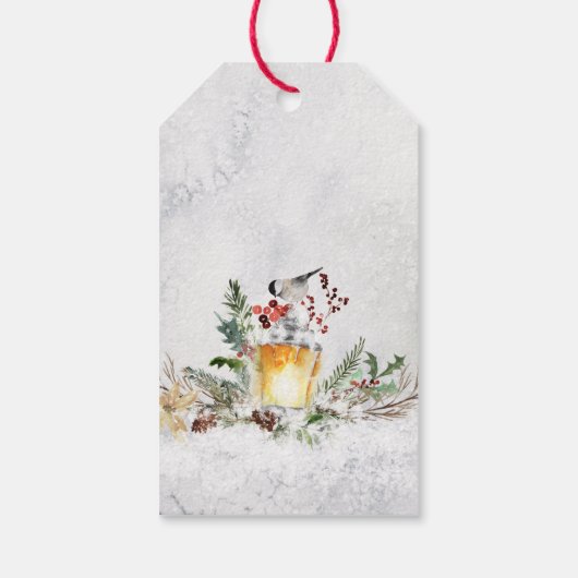 メリークリスマスウォーターパーソナライズされたカラー ギフトタグ (裏面)