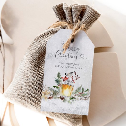 メリークリスマスウォーターパーソナライズされたカラー ギフトタグ