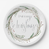 メリークリスマスウォーターリース ペーパープレート (正面)