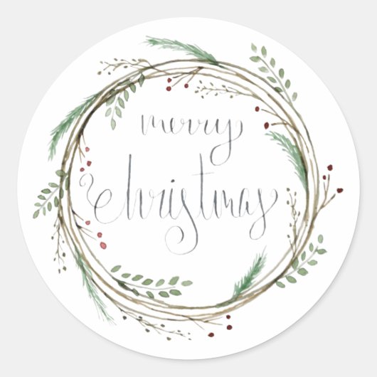 メリークリスマスウォーターリース ラウンドシール (正面)