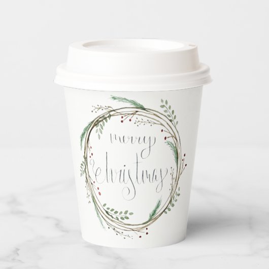 メリークリスマスウォーターリース 紙コップ (正面)