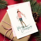 メリークリスマスウォーター包まれたカラーの女の子 シーズンカード