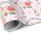 メリークリスマスウォーター格言とキノコ ラッピングペーパー (ロールコーナー)