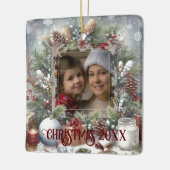 メリークリスマスウォーター素朴カラー写真 セラミックオーナメント (左)