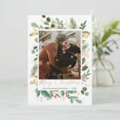 メリークリスマスウォーター色の緑の金ゴールド赤いヒイラギ (スタンド正面)