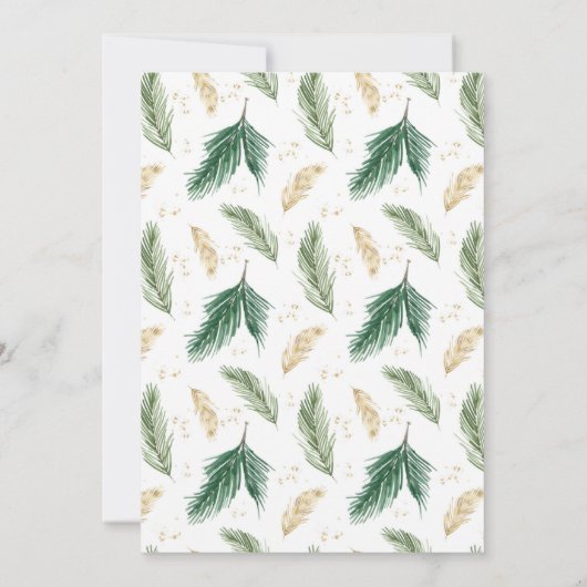 メリークリスマスウォーター色の緑の金ゴールド赤いヒイラギ (裏面)