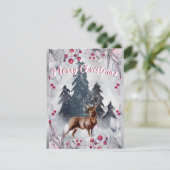 メリークリスマスウォーター色の鹿林の雪のシーン シーズンカード (スタンド正面)