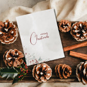 メリークリスマスウォーター色ウィンターベリー非写真 カード