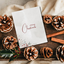 メリークリスマスウォーター色ウィンターベリー非写真 カード