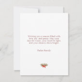 メリークリスマスウォーター色ウィンターベリー非写真 サンキューカード (裏面)