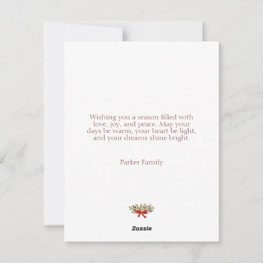 メリークリスマスウォーター色ウィンターベリー非写真 シーズンカード (裏面)