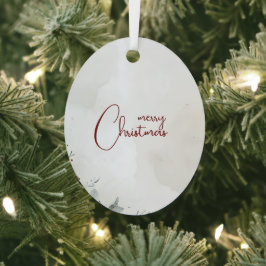 メリークリスマスウォーター色ウィンターベリー非写真 メタルオーナメント