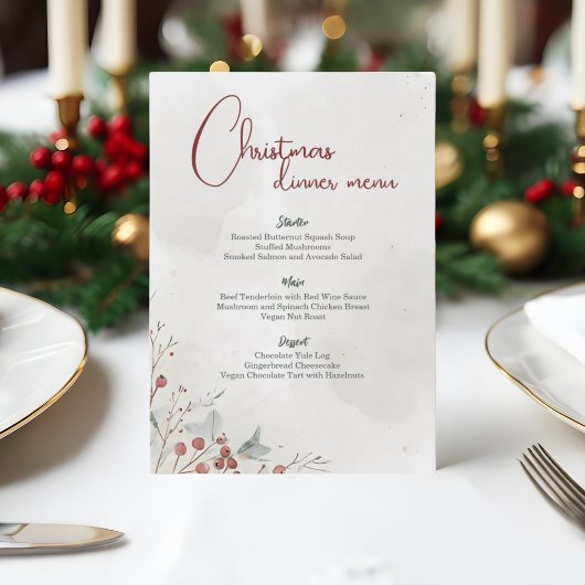 メリークリスマスウォーター色ウィンターベリー非写真 メニュー