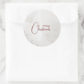 メリークリスマスウォーター色ウィンターベリー非写真 ラウンドシール (バッグ)