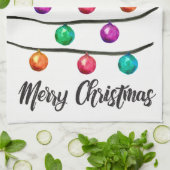 メリークリスマスウォーター色オーナメント キッチンタオル (折り畳み)