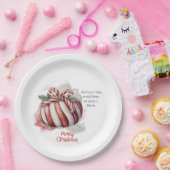 メリークリスマスウォーター色キャンディケーンキャンディ ペーパープレート (パーティー)