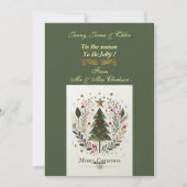 メリークリスマスウォーター色クリスマスツリーファミリー シーズンカード (裏面)