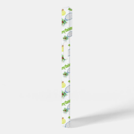 メリークリスマスウォーター色テニスラケットとボール Case-Mate iPhoneケース (裏面 / 右)