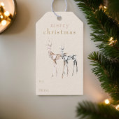 メリークリスマスウォーター色トナカイシンプルモダン ギフトタグ