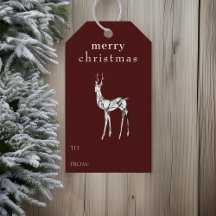 メリークリスマスウォーター色トナカイシンプルモダン