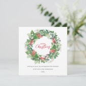 メリークリスマスウォーター色フローラホリデーカード (スタンド正面)