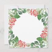 メリークリスマスウォーター色フローラホリデーカード (裏面)