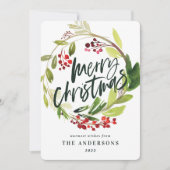 メリークリスマスウォーター色フローラ シーズンカード (正面)