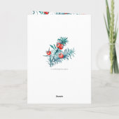 メリークリスマスウォーター色レッドヨーベリーカード カード (裏面)