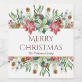 メリークリスマスウォーター色冬の花名 ワインラベル (シングルラベル)