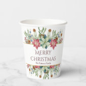メリークリスマスウォーター色冬の花名 紙コップ (裏面)