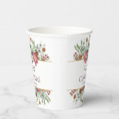 メリークリスマスウォーター色冬の花名 紙コップ (右)