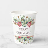 メリークリスマスウォーター色冬の花名 紙コップ (正面)