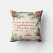 メリークリスマスウォーター色葉緑の写真 クッション (裏面)