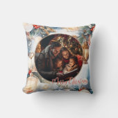 メリークリスマスウォーター色装飾写真 クッション (正面)